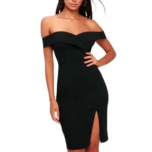 Lulu’s Classic Black Off Shoulder Glam Dress Sz.M